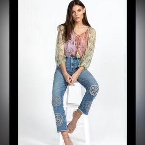 Johnny Was Sydney Cropped Baby Boot Jeans